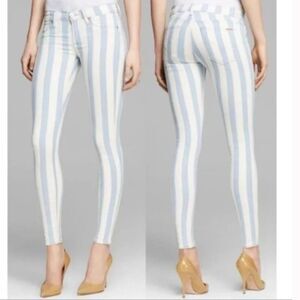 Hudson | VTG Krista Super Skinny Blue White Striped Jeans Vintage